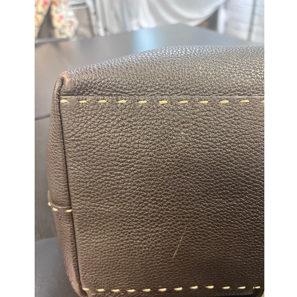 Fendi Selleria Villa Borghese Bag Womens Medium Brown Excellent Pebbled Leather - Picture 12 of 13